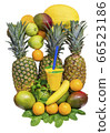 Juice Cup with space for logo with fruit pineapple, banana, Apple, mango, orange, mint, melon 66523186