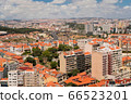 The capital of Portugal, Lisbon, top view of the orange roofs of houses, hotels, the sea coast 66523201