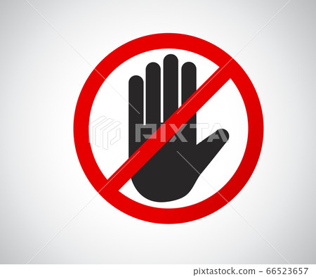 Stop hand octagonal sign for prohibited 66523657