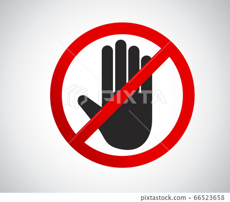 Stop hand octagonal sign for prohibited 66523658