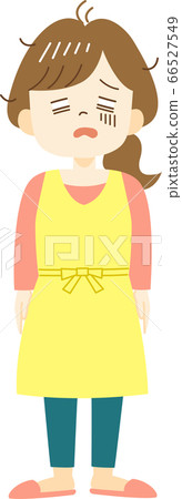 Exhausted housewife in apron (whole body, no outline) 66527549