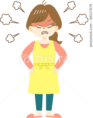 Enraged housewife in apron (whole body, no outline) Enraged housewife in apron (whole body, no outline) 66527676