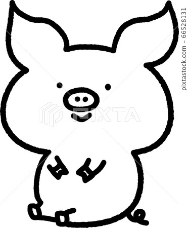Sitting pig character 66528131