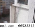 Background mosquito net on the window and view of 66528242