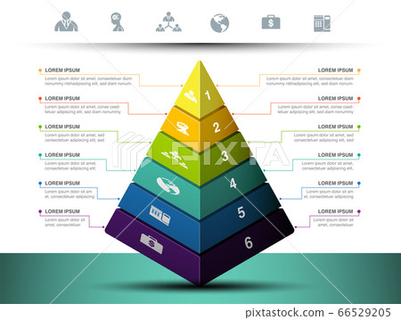 Pyramid graph with icon 66529205