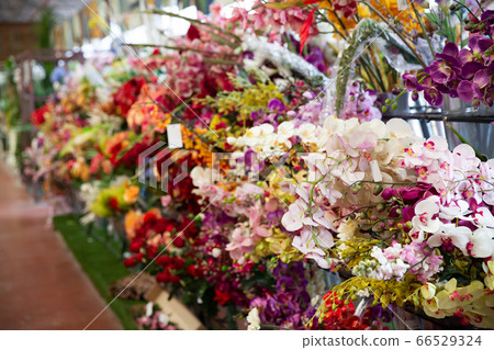 Flowers on display in shop 66529324