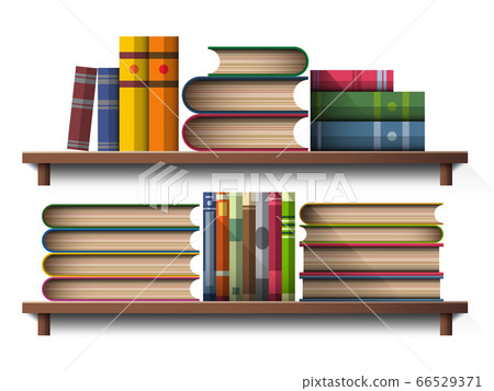 Book on wooden shelf Book on wooden shelf 66529371