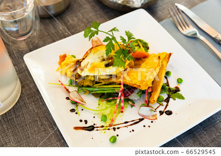 Gascony cuisine. French mozzarella di bufala pie Gascony cuisine. French mozzarella di bufala pie 66529545