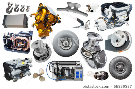 Set of yacht parts isolated on white 66529557