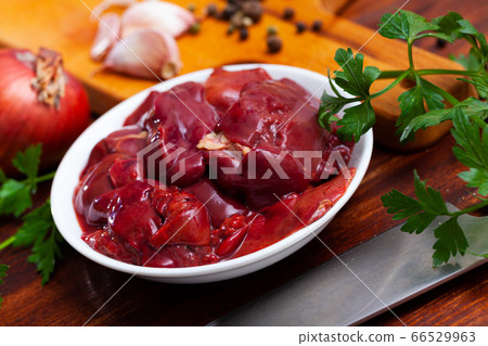 Raw chicken liver with seasonings Raw chicken liver with seasonings 66529963