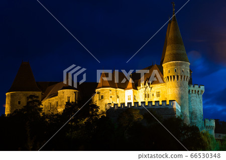Image of Corvin Castle on the sunset Image of Corvin Castle on the sunset 66530348