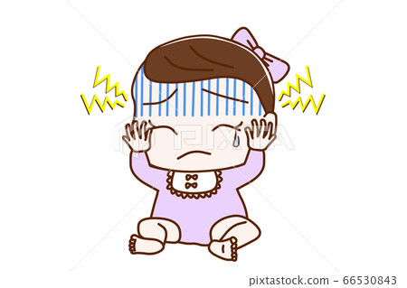 坐在女嬰與抽動和頭痛 坐在女嬰與抽動和頭痛 66530843