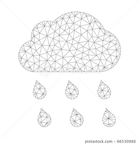 Mesh Vector Rain Cloud Icon - Stock Illustration [66530988] - PIXTA