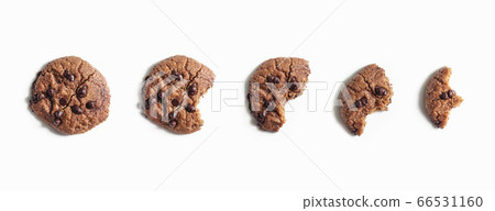 cookie, isolated, chocolate chip 66531160