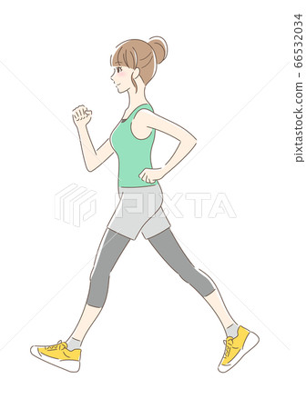 A woman walking 66532034