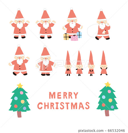 Christmas Santa Claus and dwarfs illustration set Christmas Santa Claus and dwarfs illustration set 66532046