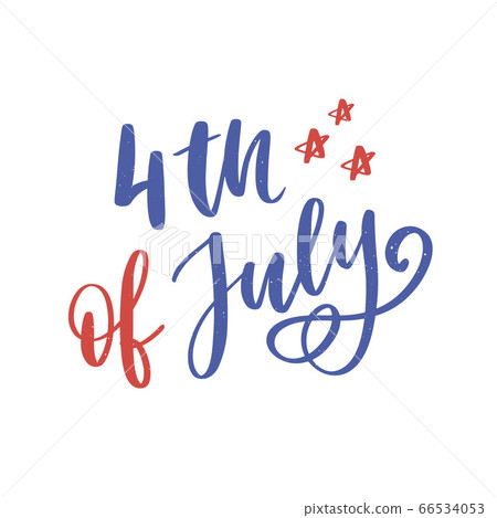 4th of July. Happy Independence day calligraphy 66534053