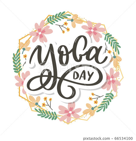 Lettering Yoga. Vector background International 66534100
