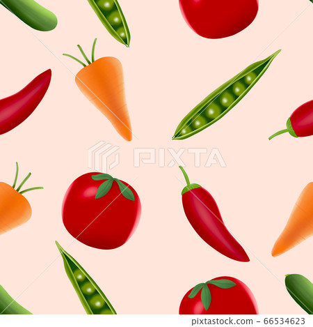 Seamless pattern of various fresh vegetables ... - Stock Illustration ...