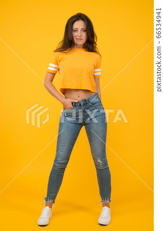 Beauty and make up. Pretty girl with long hair. 66534941