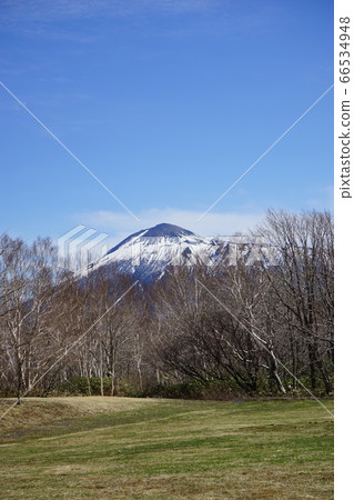 學園院八man平學校紀念公園岩手山的風景 66534948