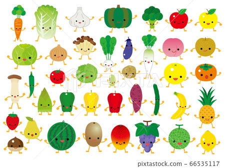 水果和蔬菜的插圖 66535117