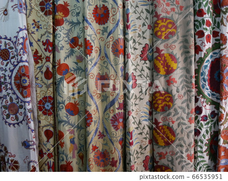 Suzani curtains in a souvenir shop Suzani curtains in a souvenir shop 66535951