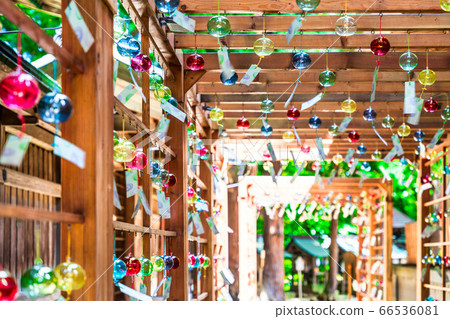 Kumano Shrine in early summer (Kumano Taisha Shrine) Wind-bell decoration "Kanade" Nanyo City, Yamagata Prefecture 66536081