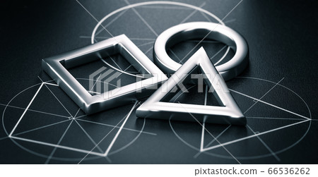 Triangle, circle and square geometric shapes. Triangle, circle and square geometric shapes. 66536262