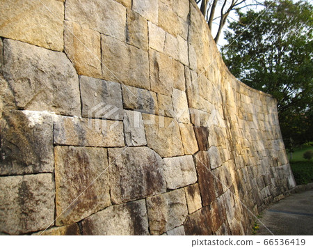 Stone wall and trees and sky 66536419
