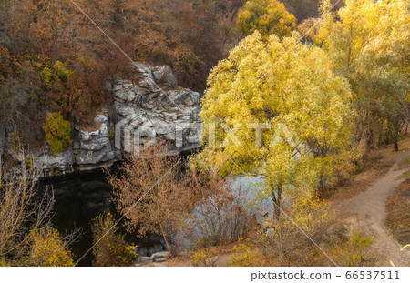 Buky Canyon and Hirskyi Tikych river in Ukraine Buky Canyon and Hirskyi Tikych river in Ukraine 66537511