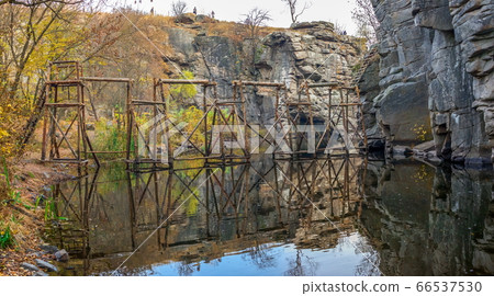 Buky Canyon and Hirskyi Tikych river in Ukraine 66537530