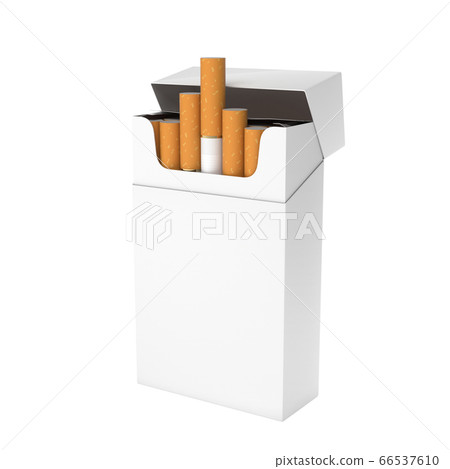 White blank pack of cigarettes. With brown filter - Stock Illustration  [66537610]