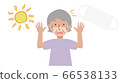 Illustration of a grandma who wore a mask and did not tan only the mask part 66538133