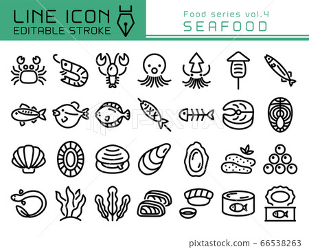 線圖標食品系列第4卷海鮮 線圖標食品系列第4卷海鮮 66538263