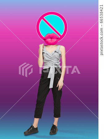 Trendy artwork, modern design with . Contemporary art collage with traffic signs and new senses. Trendy artwork, modern design with . Contemporary art collage with traffic signs and new senses. 66538421