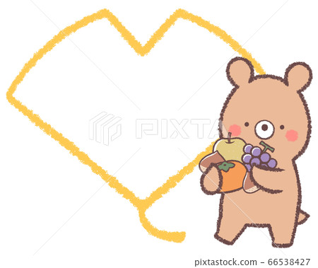 Bear and autumn taste line drawing frame 66538427