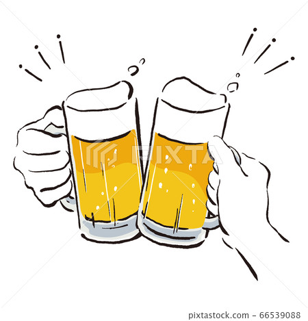 Toast with beer mug Sumi-e x color Toast with beer mug Sumi-e x color 66539088