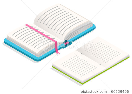 Book with Ribbon Bookmark Printed Copybook Vector 66539496
