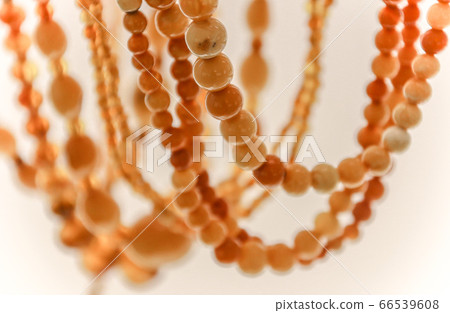 Fragments of amber close-up. Natural Amber Beads. 66539608
