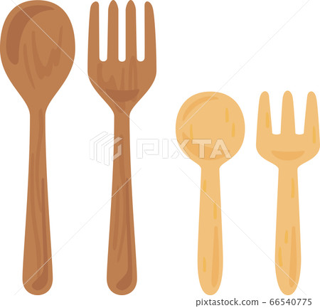 木匙子和叉子 66540775