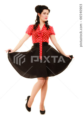Retro. Full length of woman girl in pinup style Retro. Full length of woman girl in pinup style 66540903