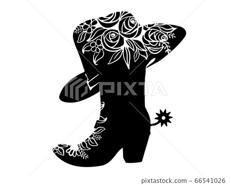 Cowboy boot black silhouette for text or Cowboy boot black silhouette for text or 66541026