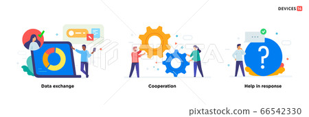 People use gadgets. set of icons, illustration People use gadgets. set of icons, illustration 66542330