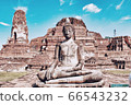 Buddha statue in Ayutthaya ruins, Thailand 66543232