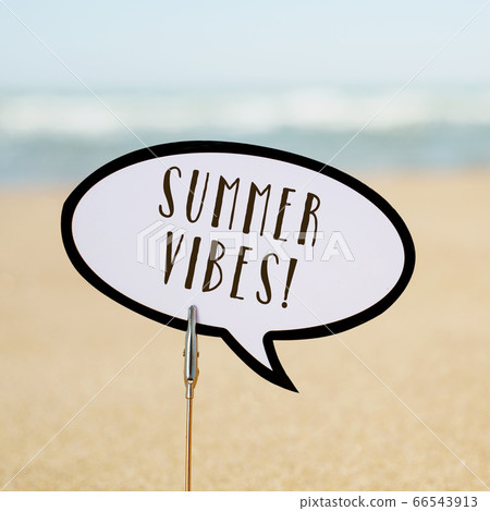 text summer vibes in a sign on the beach text summer vibes in a sign on the beach 66543913
