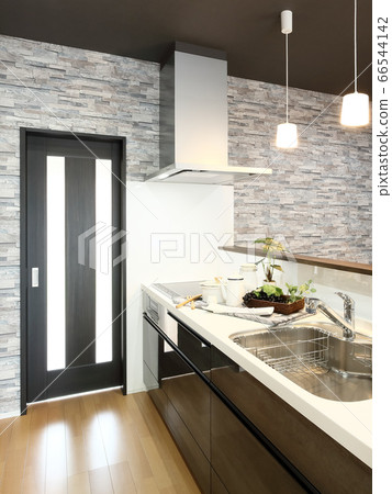 時尚的廚房房間形象 時尚的廚房房間形象 66544142