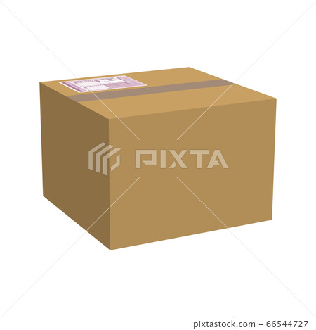 帶有快遞發票的紙板箱 66544727