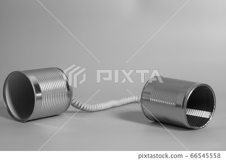 Tin can phone. Communication concept . 66545558