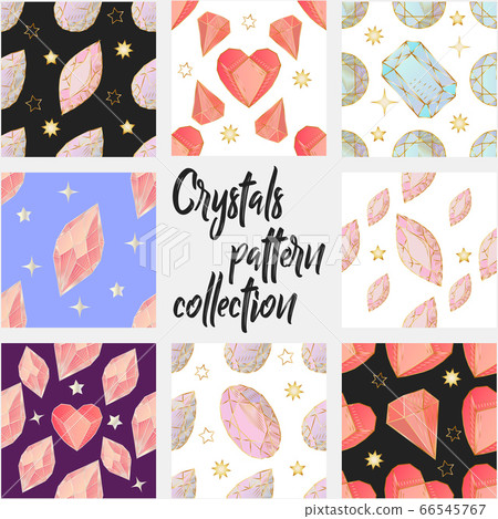Seamless pattern of colorful jewels gemstones... - Stock Illustration ...
